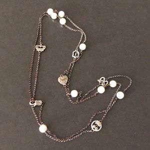 Juicy Couture Silver & Pearl Yard Necklace